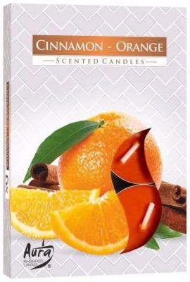 Vonné svíčky čajové Bispol 6ks - Cinnamon Orange