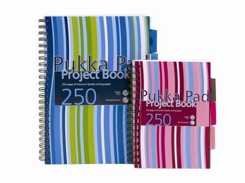 PUKKA PAD Blok "Project book", mix barev, linkovaný, drátěná kroužková vazba, A4, 125 listů