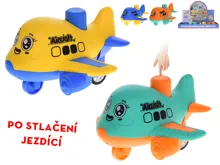 Letadlo 10 cm jezdící po stlačení - mix barev