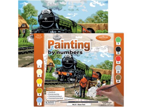 Malování podle čísel 40x32cm - Parní vlak