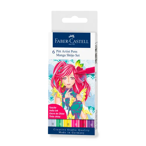 Sada uměleckých popisovačů Faber-Castell Pitt Artist Pen Manga 6ks - Shojo set