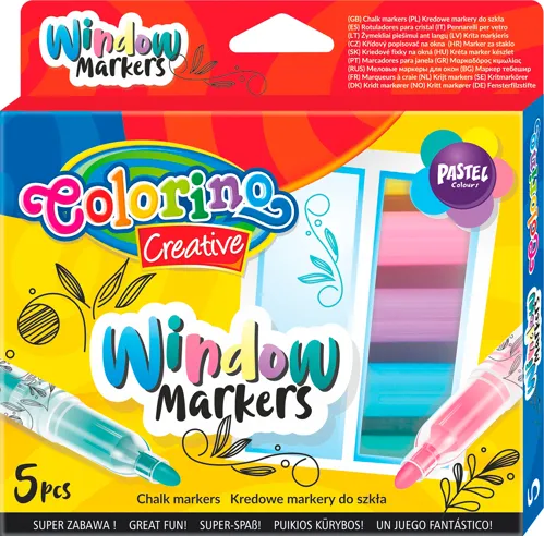 Sada křídových popisovačů na sklo Colorino, 5 barev