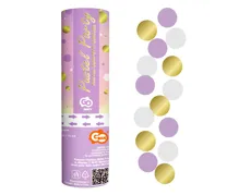 Vystřelovací konfety 15cm - Kolečka, mix zlaté/fialové/bílé Vystřelovací konfety 15cm - Kolečka, mix zlaté/fialové/bílé