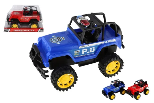 Policejní auto terénní 22 cm na setrvačník - mix barev