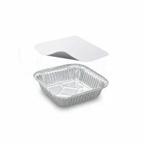 Miska (ALU) hranatá 164 x 164 x 36 mm 500 ml + víčko, 5 sad