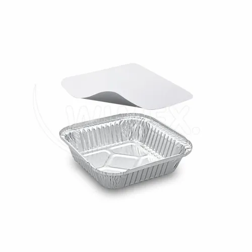 Miska (ALU) hranatá 164 x 164 x 36 mm 500 ml + víčko, 5 sad