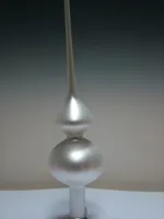 Vánoční skleněná špice, 1-kulová, hladká, mat/lesk, bílý dekor