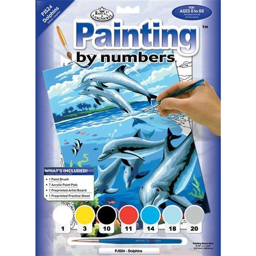 Malování podle čísel 22x30 cm - Delfíni