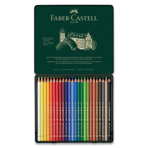 Umělecké pastelky Faber-Castell Polychromos 24 barev, plechová krabička
