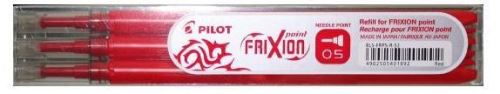 Sada 3 ks náplní Pilot FriXion Point, tenký jehličkový hrot - červená