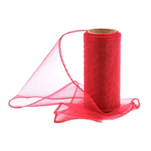 Organza 12cm/10y červená 065