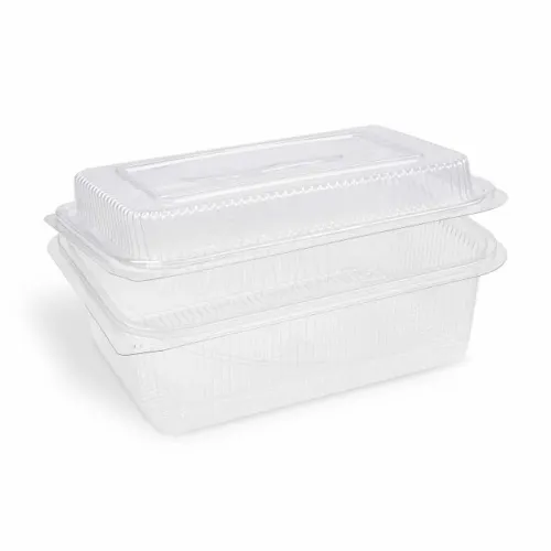 Miska (rPET) s víčkem hranatá průhledná 1500 + 450 ml, 50 ks