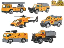 Vozidla stavební kovová 7–8,5 cm na volný chod - mix motivů