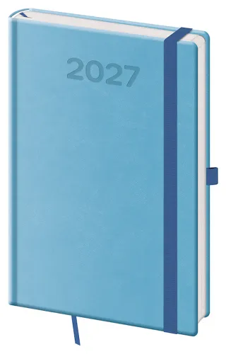 Týdenní diář 2027 Helma A5 Print Pop světle modrý