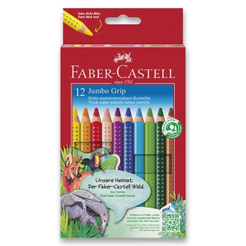 Pastelky Faber-Castell Colour Grip Jumbo, 12 barev
