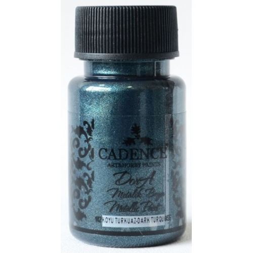 Akrylová barva metalická CADENCE Dora Metalic, 50ml - tmavě tyrkysová (dark turquoise)