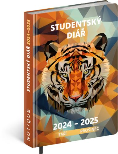 Studentský diář Tygr (září 2024 – prosinec 2025), 9,8 × 14,5 cm