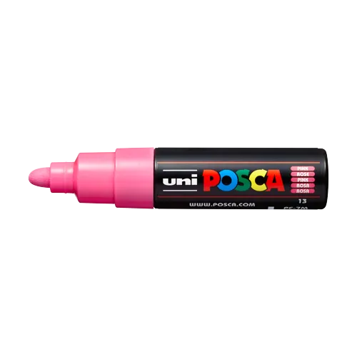 Dekorační popisovač Posca PC-7M, 4,5 - 5,5 mm, růžová (13)