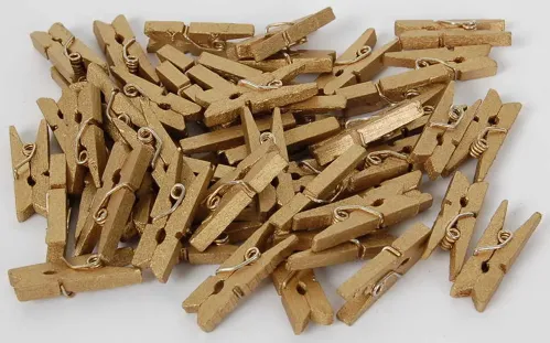 Kolíčky dekorační 50ks, 25x3 mm - zlaté