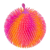 Antistresový mačkací chlupatý míček duhový 15 cm - mix barev (2)
