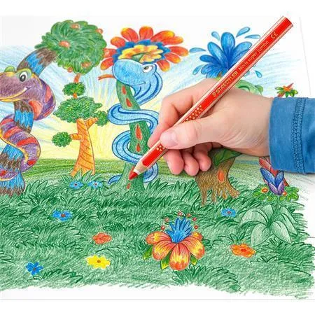 Barevné pastelky STAEDTLER Noris Club Super Jumbo, 10 barev, sada, šestihranné, maxi