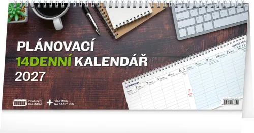 Stolní kalendář 2027 Notique Plánovací 14denní, 33×14,5 cm