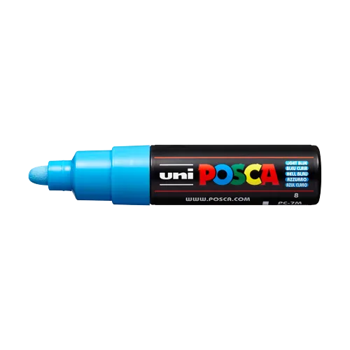 Dekorační popisovač Posca PC-7M, 4,5 - 5,5 mm, světle modrá (8)