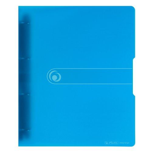 Pořadač PP Herlitz easy orga A4/3cm, čtyřkroužkový - transparentní modrý