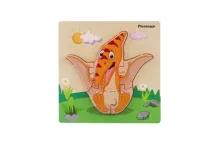 Vkládačka/Puzzle deskové dřevo dinosauři mix druhů v sáčku 16x15cm (5)