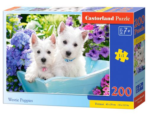 Puzzle Castorland 200 dílků premium - Bílá štěňátka