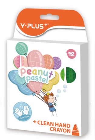 Pastelky plastové pro děti Y-PLUS PEANUT PASTEL - sada 12 pastelových barev