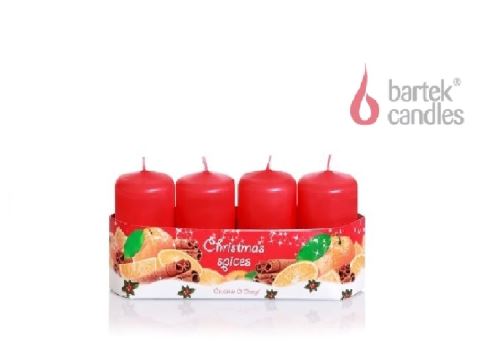 Adventní svíčky Bartek válec 40/70, 4ks, voňavé - Christmas Spices Apple