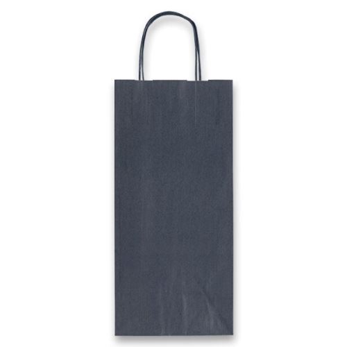 Papírová taška Allegra modrá 14x8,5x39 cm na láhev - kroucené papírové ucho