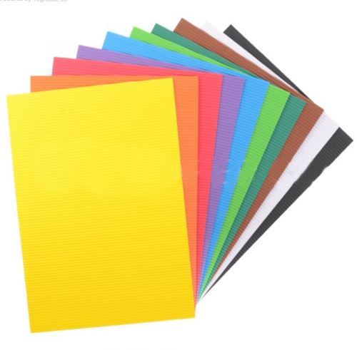 Vlnitý karton A4, 10 listů, mix barev