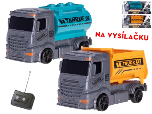 R/C auto nákladní 13 cm 27 MHz jednoduchá funkce na baterie - mix motivů a barev