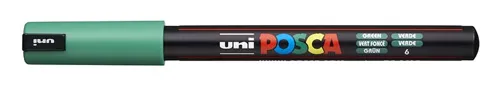 Dekorační popisovač Posca PC-1MR, zelená (6), 0,7 mm