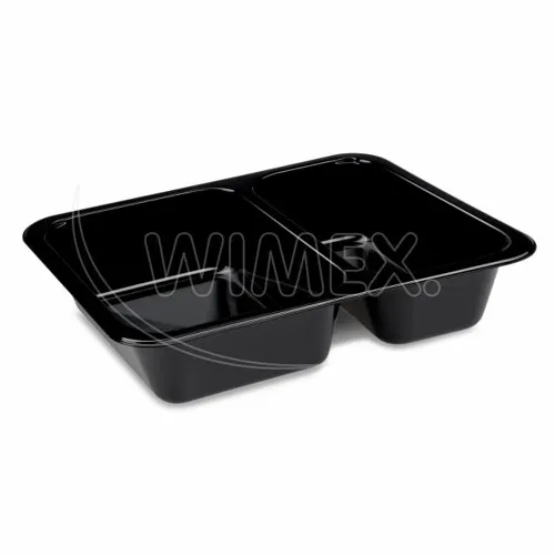 Menu mísa (PP) Foodyboxx extra-pevná 2dílná černá 227 x 178 x 49 mm, 50 ks