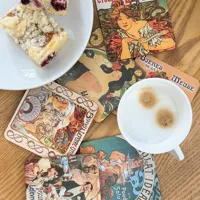 Sada podtácků Alfons Mucha patchwork 6 ks (1)
