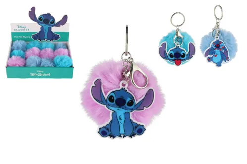 Lilo and Stitch přívěsek s pompom bambulí 3 barvy 12ks v boxu