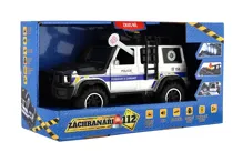 Auto záchranáři policie terénní 23 cm na setrvačník se světlem a zvukem (1)
