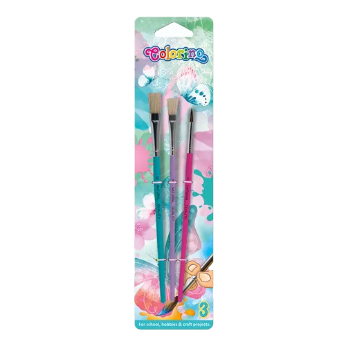 Sada štětců Colorino Follow your Dreams, 3 velikosti (plochý 8,12, kulatý 6)