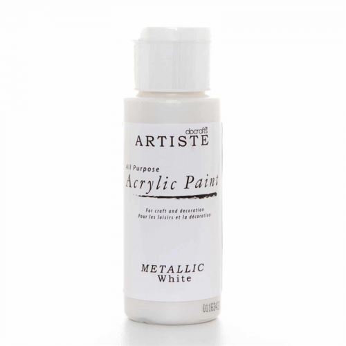 Akrylová barva ARTISTE metalická - bílá (Metallic White)
