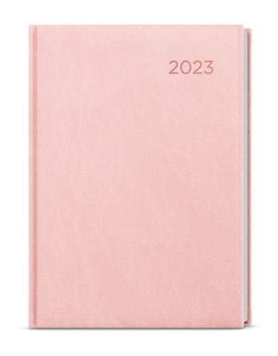 Denní diář 2023 Baloušek A5 - Ctirad - Vivella - pastelová růžová