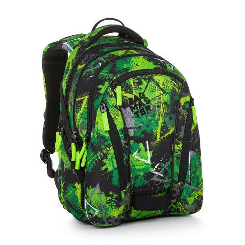 Bagmaster studentský batoh BAG 23 A ZELENO-ČERNÝ + gumovací pero Pilot Frixion + 3 roky záruka