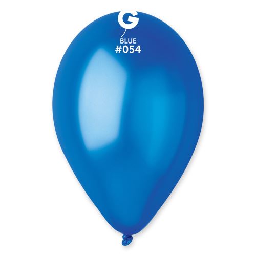 Balónky nafukovací průměr 26cm - metalická modrá 054, 10 ks