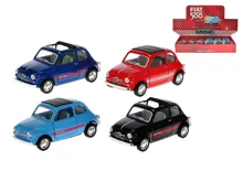 Auto Kinsmart Fiat 500 1:24, 12,5 cm na zpětné natažení - mix barev