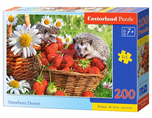Puzzle Castorland 200 dílků premium - Ježci v jahodách