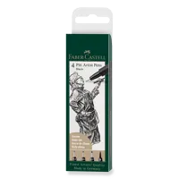 Sada popisovačů Faber-Castell Pitt Artist Pen, 4 kusy - S, F, M, B, černé