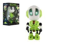Robot ECHO opakující věty kovový zelený se zvukem a světlem 12 cm