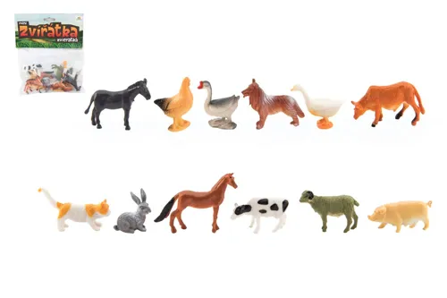 Zvířátka mini domácí farma 12 ks 4–6 cm